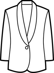 Sticker - Shawl collar jacket illustration outline vector