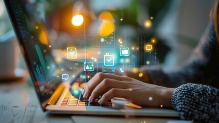 Person using a marketing automation tool