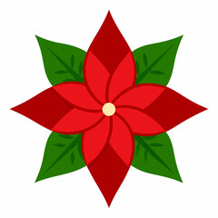 Poster - red and green christmas star