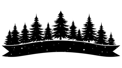 Poster - christmas trees in the snow