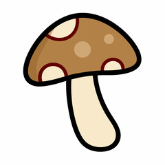 Mushroom Hand Drawn Doodle Icon on a white isolated background (19)