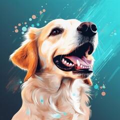 Wall Mural - golden retriever dog