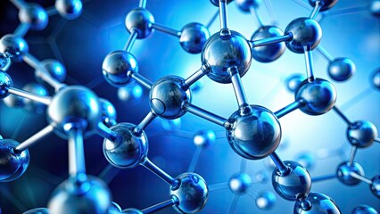 molecular structure in a blue hued scientific environment on a translucent background , molecules, structure