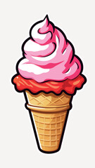 Poster - Delicious pink ice cream cone