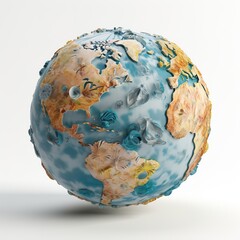 Poster - earth globe on white background