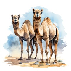 Wall Mural - camel on the beach