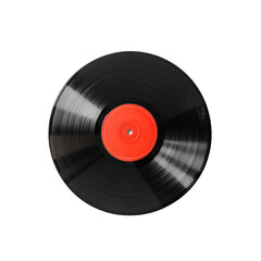 Gramophone vinyl record on white background