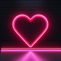 Poster - glowing neon heart