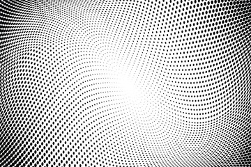 Wall Mural - Wavy gradient halftone dots pattern texture background. Vector illustration
