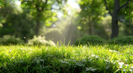 Wall Mural - green grass and sun