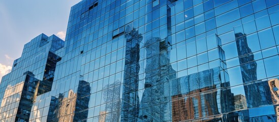 Sticker - Glass Facade Reflecting the Cityscape