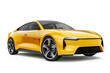 © Sweet_Harmony💙💛 - Electric sedan car in concept, EV car isolated