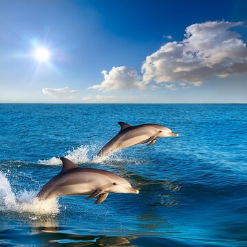 dolphins jumping, AI generated