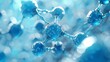 © studio clever - Molecular structure in blue science background - generative ai