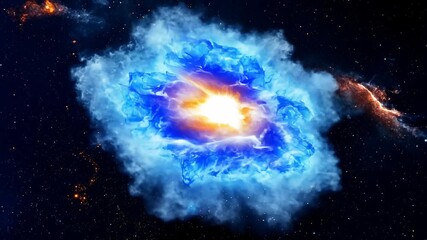 Wall Mural - cosmic explosion in starry space with vivid colors