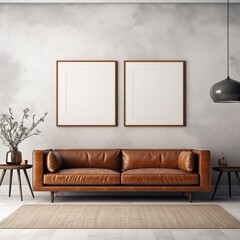 Canvas Print - modern interior with sofa