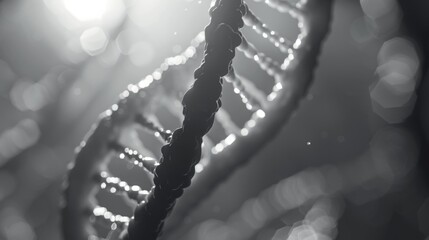 Wall Mural - A close-up view of a DNA strand. AI.