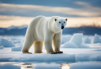 Wall Mural - ice standing antarctic climate polar endangered bear block adventure arctic education animal