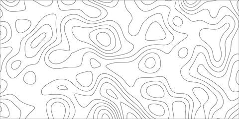 Fototapete - Abstract background with waves Geographic mountain relief. Wave curve lines banner background design. Geographic contour map and topographic contours map. 