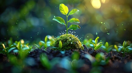 Canvas Print - green grass in the morning