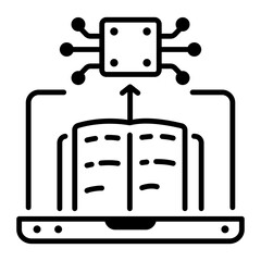 Wall Mural - Ai training icon in outline style