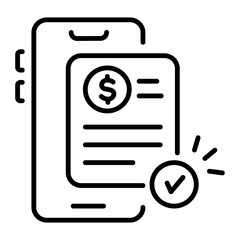 Poster - An icon of online payment in line style 