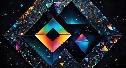 Wall Mural - Abstract Black Futuristic Background