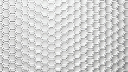 Canvas Print - Seamless white geometric pattern with hexagon shapes and a textured background