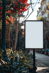 Blank white poster on the street
