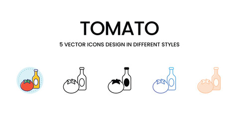 Sticker - Tomato icons set vector illustration. vector stock