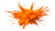 © Pangestu - bright orange paint color powder festival explosion burst isolated white background.