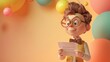 © Thanadol - A 3D clipart of a actor holding a script