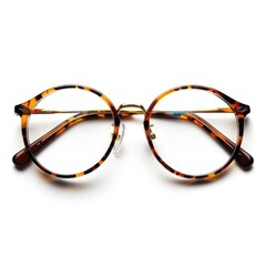 Wall Mural - Round Tortoise Shell Eyeglasses with Gold Bridge