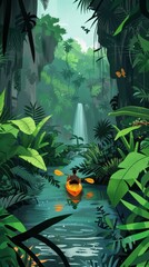 Kayaking through Lush Jungle