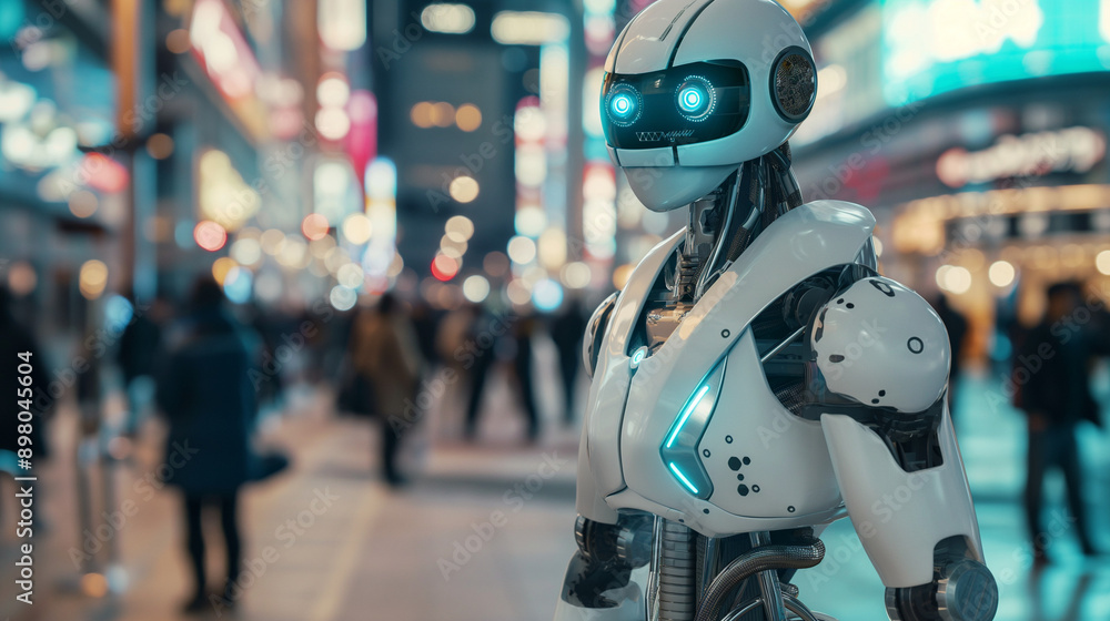 Cutting Edge Ai Technology An Advanced Humanoid Robot Demonstrating