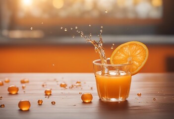 fresh orange background water copy althy juice slide splash cut space piece drop liquid