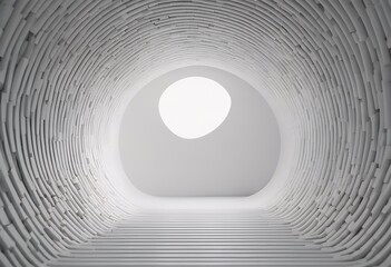 Wall Mural - architecture perspective tunnel abstract creative background bent white 3d three dimensional