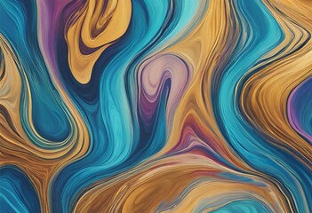 Abstract texture color background with blue paint effect, gold mineral, luxury ink, and seamless rainbow pattern