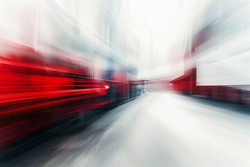 Abstract blurred image of a city street in motion. Defocused background