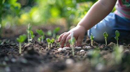 Young Child Planting Seeds as a Symbol of Future Growth