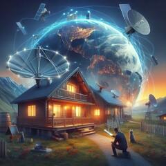 Canvas Print - 34 6. Satellite internet connection for remote areas with limite