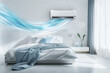 © ekampos - A white air conditioner with a cool and fresh blue breeze