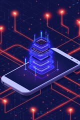 Wall Mural - python mobile applications leverage data structures to efficiently manage and manipulate data on mob