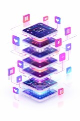 Wall Mural - python mobile applications leverage data structures to efficiently manage and manipulate data on mob