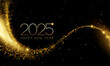 © Maryna Stryzhak - 2025 New Year Abstract shiny color gold wave design element