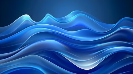 Sticker - Vector illustration of a blue wave modern abstract background suitable for banners, posters, and template designs.