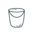 © Татьяна Клименкова - Empty bucket with handle doodle sketch style illustration. Simple ink outline image pail for household needs, vector graphics