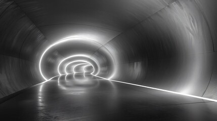 Wall Mural - an abstract tunnel with glowing lights, creating a sense of depth and mystery. perfect for artistic 