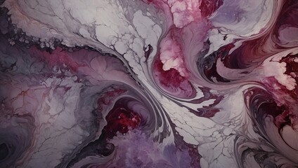 Wall Mural - Fractal art with pink, lilac, and ruby hues, textured like grunge marble or concrete