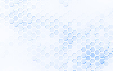 light blue 3d hexagon grid pattern on white. technology, connection and data concept. high resolutio